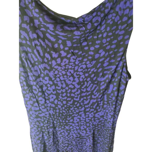 Loft Sleeveless Purple/Black Animal Print Dress, Medium - Picture 4 of 6